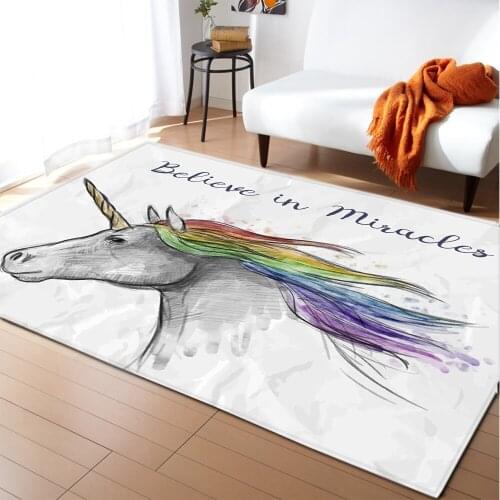 Cartoon Unicorn Rugs Bedroom Non-slip Rugs\floor Mats Home Decoration Rugs And Rugs For Living Room Carpets For Bed Room Large