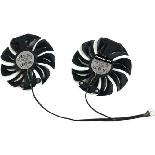 1 Set GA91B2U PLA09215B12H Graphics Cards Fan For Radeon PowerColor Red Devil Dragon AX RX 480 470 580 Video Card Cooling