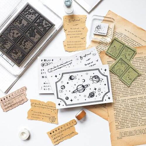 Vintage Moon Star Background Decoration stamp DIY Sponge Rubber stamps for scrapbooking Photo Album standard stamps