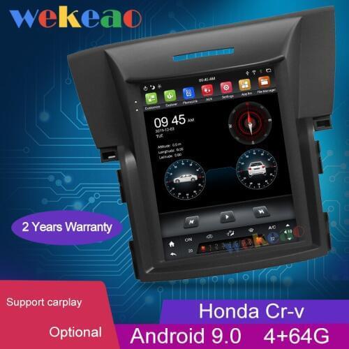Wekeao Vertical Screen Tesla Style 10.4'' 1Din Android 8.1 For Honda CRV CR-V Car DVD Multimedia Player Car Radio GPS Navigation