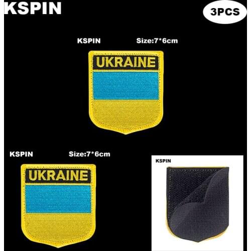 National Flag Patch Hook Loop Ukraine Badges Armband 3D Stick on Jacket Backpack Stickers