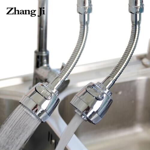 ZhangJi Kitchen 2-Mode 360 Degree Faucet Aerator Diffuser Rotating Flexible Faucet Extender Bubbler Shower Water Saving Nozzle