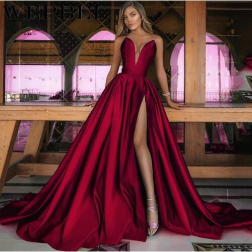 Womens Sexy Elegant Solid Color Slim High Waist Dress Spring and Summer Fashion Strapless Sleeveless V-neck Split Dress