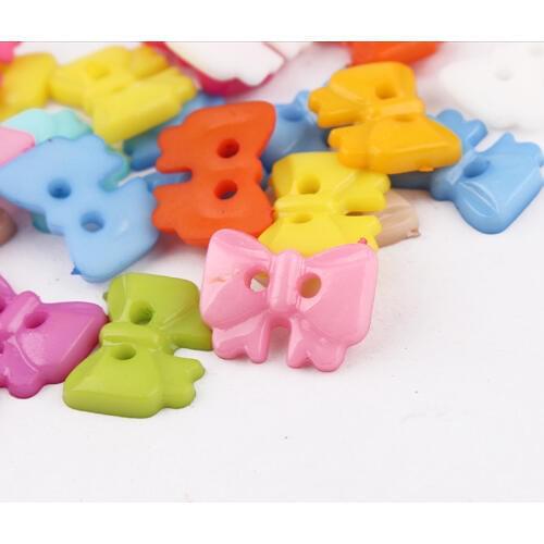 100pcs 2 HolesMixed color Butterflyplastic button baby sewing button decoration / sewing / craft / scrapbook accessories 14*10mm