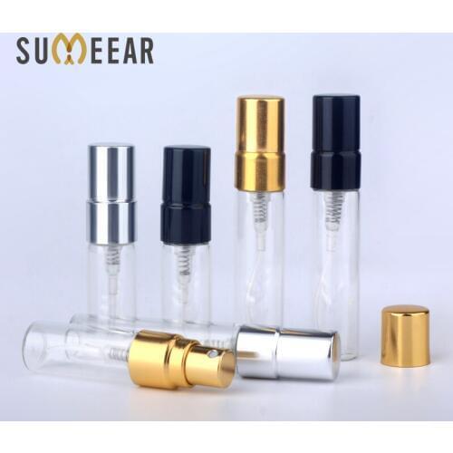 100PCS/Lot 3ml 5ml Sample Spray Bottle Portable Transparet Glass Perfume Bottle Atomizer Container Travel Parfum Women Perfume