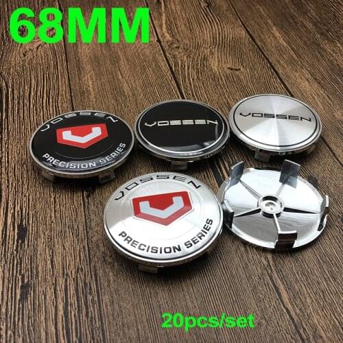 20PCS/SET Car Logo Chrome For Vossen 68MM PVC Wheel Center Caps Auto Accessory Emblem Wheels Rim Badge Covers 6.8CM 65mm Sticker