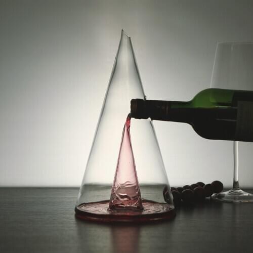 350/750ml Pyramid Waterfall Red Wine Pourer Glass Decanter Brandy Decant Jug Bar Champagne Water Bottle Drinking Glasses