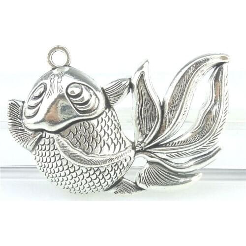 1pc Vintage Metal Goldfish 69*47*9mm Charms DIY Fashion Pendant for Jewelry Making Earrings Bracelet 16758