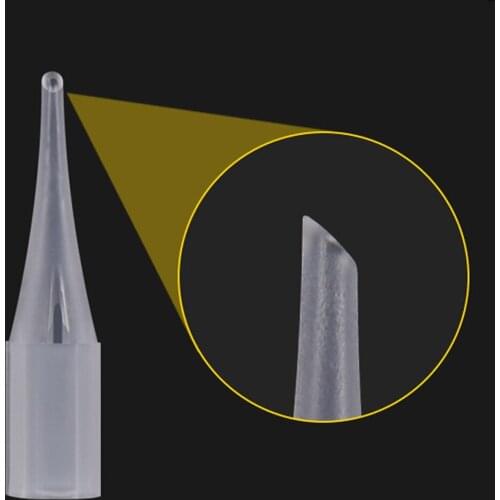 500Pcs Bevel 1RL Needle Tip for Permanent Makeup Eyebrow Lip Tattoo Needle Caps Nozzle For Tattoo Machine