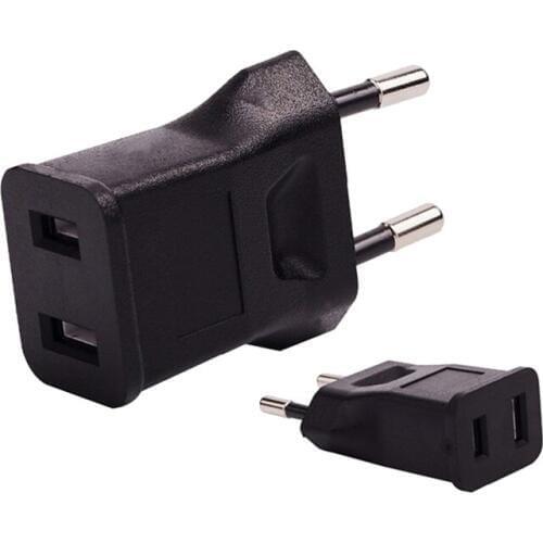 2pcs US To EU Plug USA To Euro Europe Travel Wall AC Power Charger Outlet Adapter Converter Household Parts
