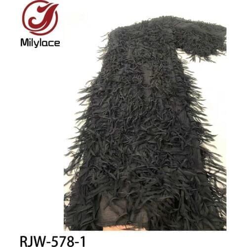 African Lace Fabric 2020 High Quality 3D Lace French Tulle Lace Fabrics 5yards for Wedding Dress RJW-578