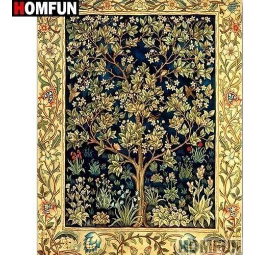 HOMFUN Art 5D Diy Diamond Painting "Flower tree landscape" Diamond Pictures Cross Stitch 3D Rhinestone Embroidery Decor A27573