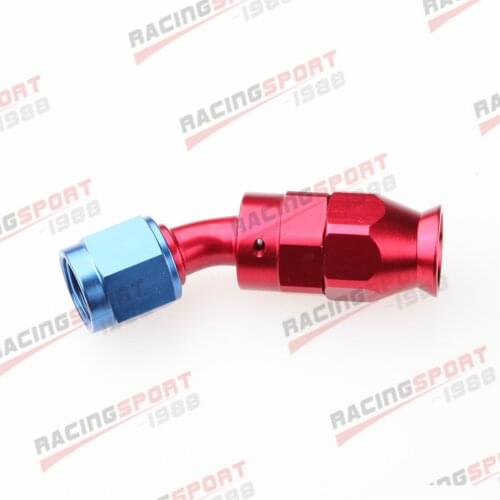 AN-6 AN6 30 Degree Swivel Reusable PTFE Teflon Hose End Fitting Adapter Red/Blue