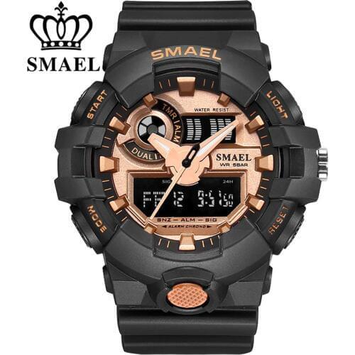 Top Luxury Brand SMAEL Men Sport Watches Mens Quartz LED Analog Clock Man Military Waterproof Wrist Watch relogio masculino