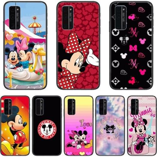 Mickey Phone Case Hull For Huawei Honor 8 9 10 20 30 A S Lite Pro 5g I Black Back Soft Cell Cover Pretty