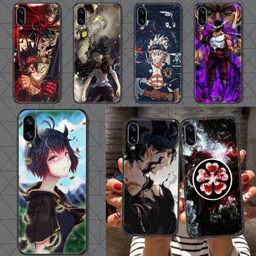 Black Clover Anime Phone case For Huawei Honor 6 7 8 9 10 10i 20 A C X Lite Pro Play black soft hoesjes fashion Etui pretty