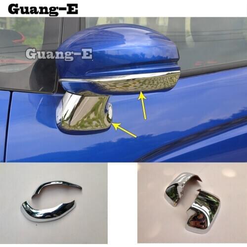 For Honda Fit Jazz 2017 2018 2019 Car Styling ABS Chrome Rear View Rearview Side Glass Mirror Cover Trim Strip Sticks Frame