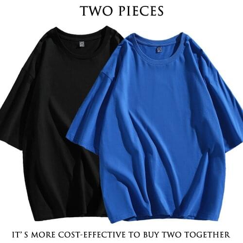 Summer Two-piece Sale Shirt Oversized Harajuku Cotton Women Tees Aesthetic Casual Loose Streetwear Fashion Half Sleeve Clothes