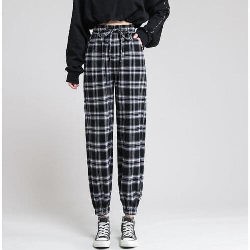 Glufigh Women's Plaid Trousers