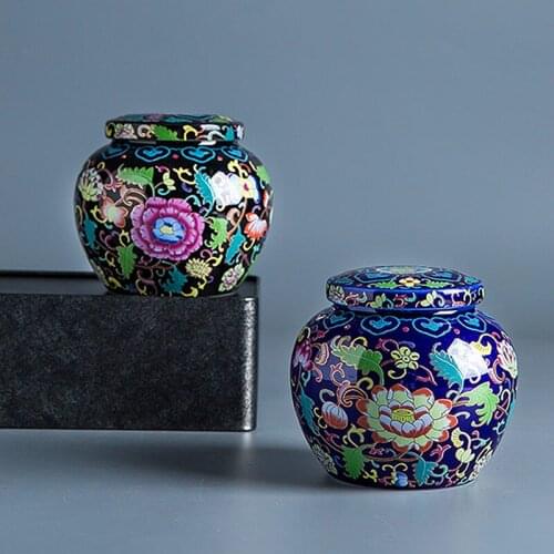 Ceramic Small Urns Humins Columbarium Cremation Urn For Human Ashes Vintage Hand Painted Ceramics Honden Urn At Home Or In Niche