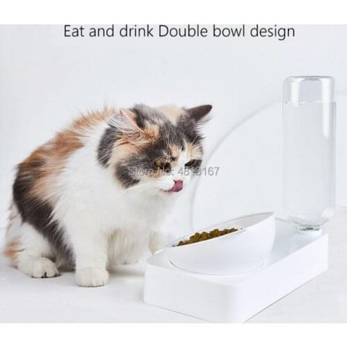 Pet Bowl Feeder Food Bowl Dish Fountain Water Bottle Double Stand Bowl for Dog Cat Automatic Water Dispenser Feeder Pet Dishes