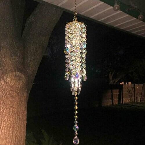 Colorful Crystal Wind Chime Home Outdoor Garden Patio Lawn Perfect Addition Decoration Easy To Assemble And Hang
