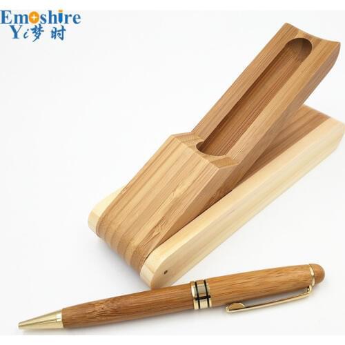 Creative Natural Bamboo Ballpoint Pen Roller Ball Pen Suit Boutique Environmental Protection Bamboo Pencil Case for Kids P052