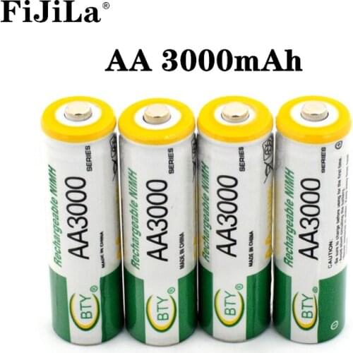 New 1.2V AA battery 3000mAh NI MH AA Pre-Charged Rechargeable Battery Ni-MH Rechargeable aa Battery For Toys Camera Microphone