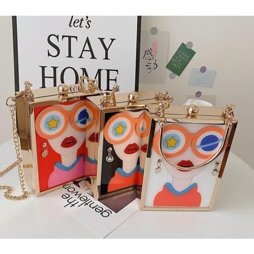 2021 Factory Wholesale Cute Box Handbag Ladies Luxury Chain Shoulder Bags Purses for Girls