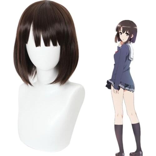 Megumi Kato Wig Short Brown Hair Wig Anime Saenai Heroine No Sodate-kata Cosplay Hair Synthetic Cosplay Wig 30cm