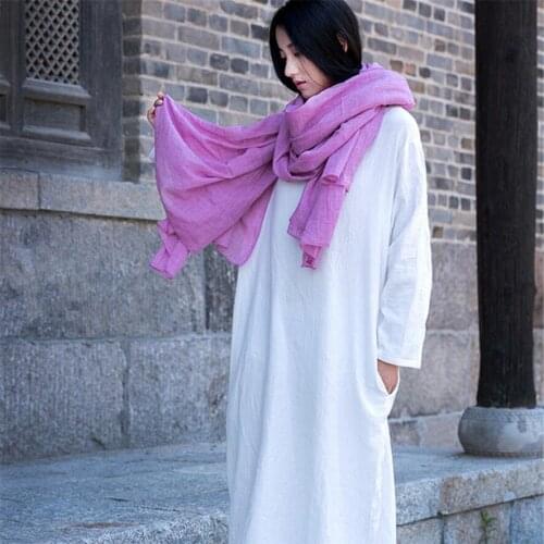 Autumn 5XL 4XL 3XL New Dress Spring New Fashion Women Cotton Linen Plus Size Loose O Neck Casual Dresses Arts Dress White