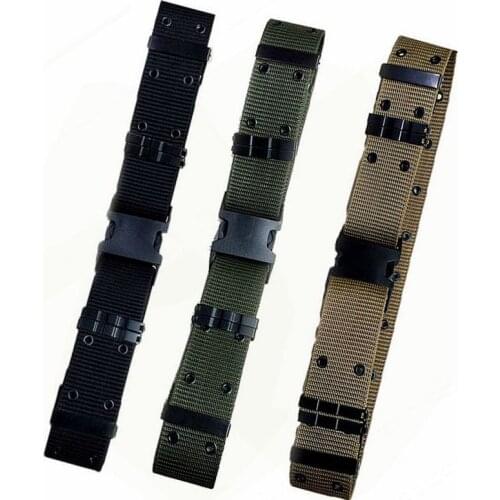 New Style Tactical Nylon Belt Outdoor Training Belt Sport Belt Airsoft Combat Equipment Double Row Hole Military Waistband