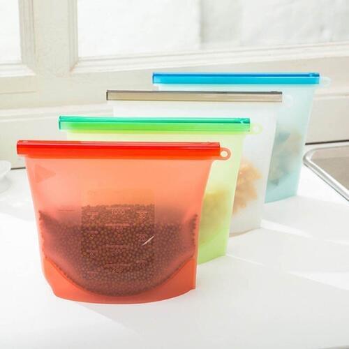1000ml 1500ml Silicone Fresh Bags Sealing Storage for Home Food Kitchen Organization Gadgets Cooking Tools Free Shipping WA1426