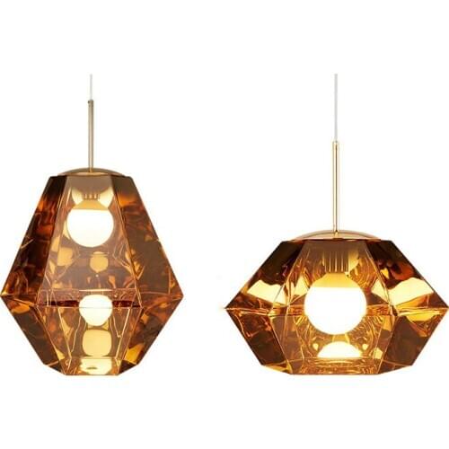 Nordic Postmodern Special-shaped Diamond Glass Chandelier Lamps Living Room Dining Room Bedroom Study Creative Lava Lights