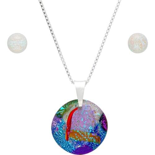 DARK DIAMOND®-Set of dichroic crystal and sterling silver 925in assorted colors. 100% handmade. Unique in Spain