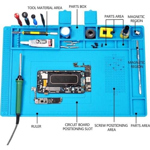 Heat Insulation Silicone Pad Mat for Phone PC Soldering Repair Magnetic Heat Mat