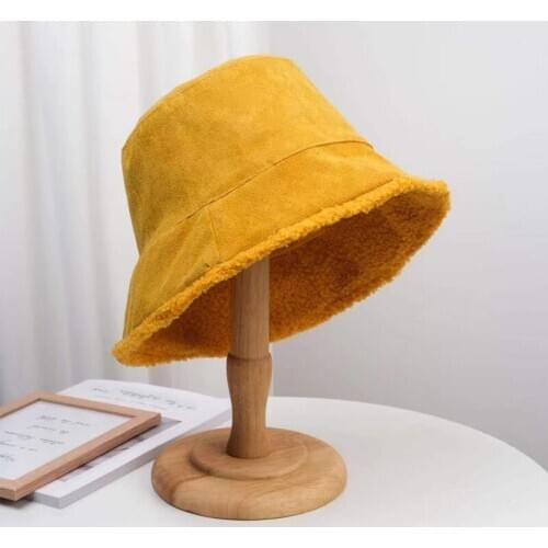 Bucket hat Warm Panama Winter Hat For Women Fisherman Hat Lamb Cap Thick Pot Hat With Ear Protection Bob панама кепка панамка