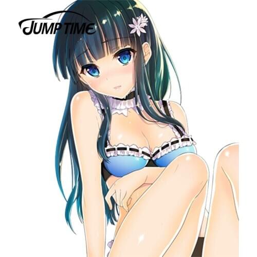 JumpTime 13cm x 9.4cm Mahouka Koukou no Rettousei Anime Kawii Beauty Shiba Miyuki Girl Car Stickers Waterproof Car Accessories