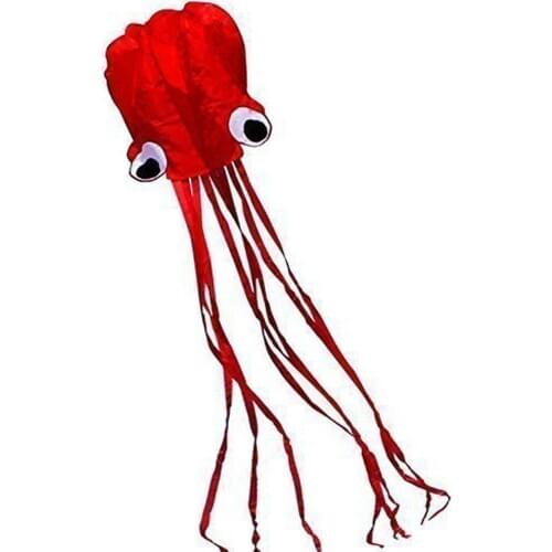 Soft octopus kite Kite-beautiful large simple flyer kite childrens red soft octopus beach park 400cm / 157inchX80cm W