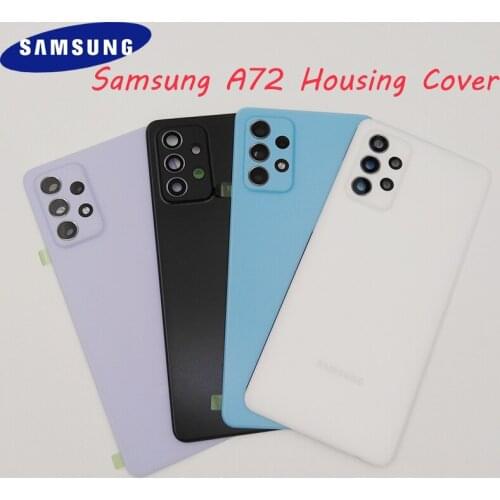 Back Cover For Samsung A72 Rear Door Housing Battery Case Panel Replacement Parts For Galaxy A725 SM-A725F With Camera Lens+Logo
