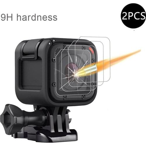 For Go Pro Accessories Tempered Glass Lens Protector Film Replacement Kit for GoPro HERO4 HERO 4 Session