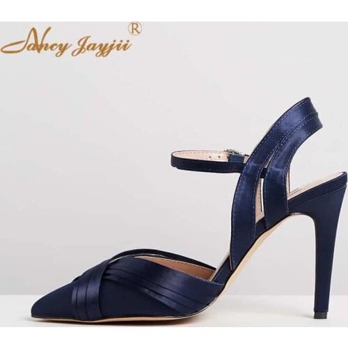 Women Pumps D'Orsay Two-Piece Summer Buckle Strap Pointed Toe Sewing High Heels shoes Party Fashion Leisure Wedding Big Size 45