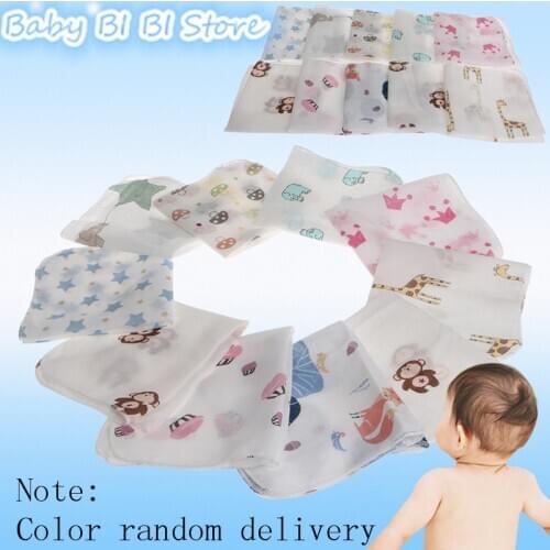 10pcs 28*28cm Soft Baby Bath Towel Infant Muslin Towel Newborn Washcloth Feeding Kid Face Cloth Children Handkerchiefs Two Layer