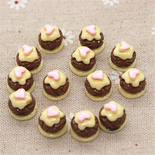 10pcs Kawaii Fake Cake Resin Miniature Food Art Supply Flatback Cabochon DIY Decorative Craft Scrapbooking,13mm