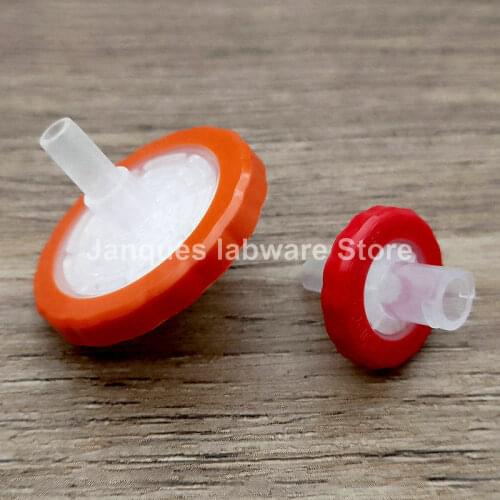 100pcs lab DIA13/25mm Membrane Pore size 0.22/0.45/2.0um Disposable PTFE Membrane Hydrophobic Syringe Filter