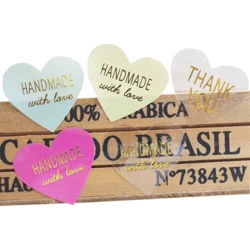 100pcs/lot Colorful Love bronzing Thank You Scrapbooking Material Pegatina Gratitude for DIY Handmade Sticker Diary Decoration