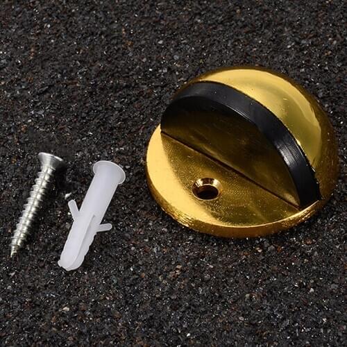2pcs/set Zinc Alloy Rubber Doorstop Half Round Shape Wedges Buffer Stop Anti Door Crush Protector Wall Floor Mount Door Hardware