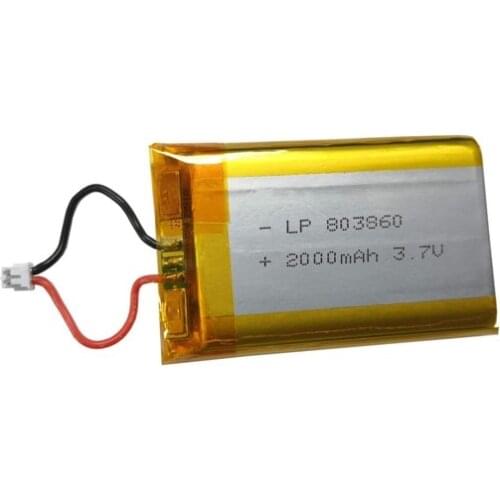 2Pcs/Lot 3.7V 2000mAh 803860 Polymer Lithium Li-ion Rechargeable Battery
