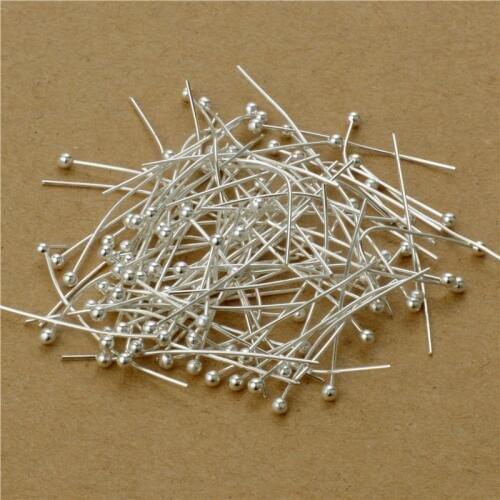 200 Pcs Silver Plated Ball Head Pins Findings For DIY Jewelry Making Ball Head Pins 0.5x20 25 30 40 50mm Jewelry Findings