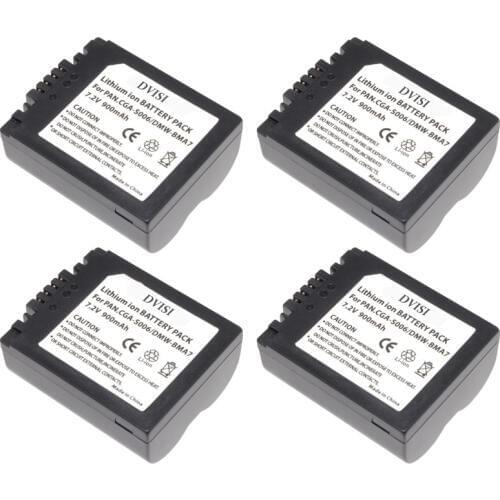 4Pcs/lot 900mAh CGA-S006 CGR CGA S006E S006 S006A DMW-BMA7 DMW BMA7 Battery for Panasonic DMC FZ7 FZ8 FZ18 FZ28 FZ30 FZ35 FZ38